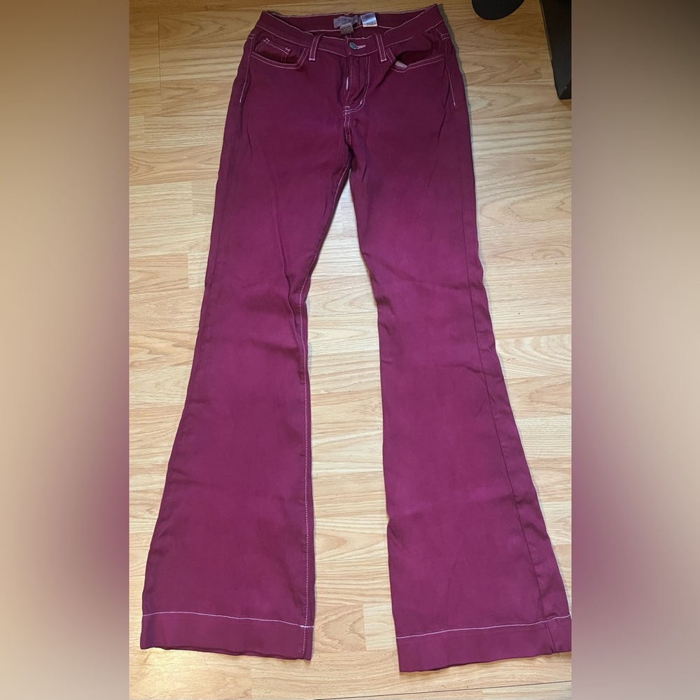 Judy Blue Deep Red Flared Pants